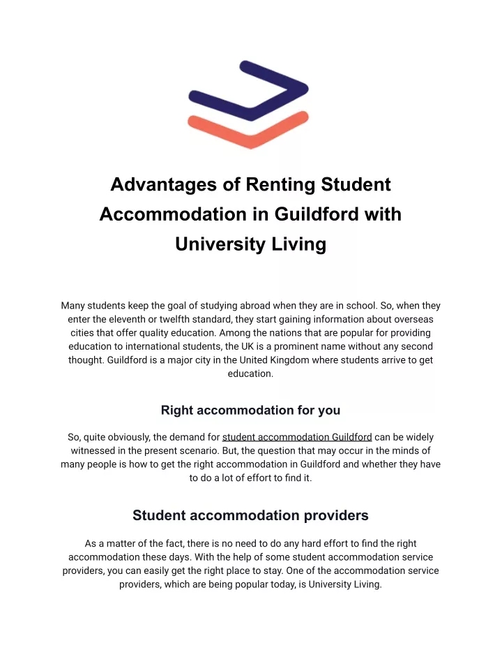 advantages of renting student accommodation