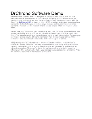 DrChrono Software Demo