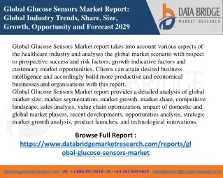 global glucose sensors market report global