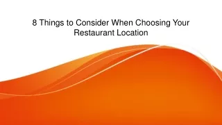 8 things to consider when choosing your restaurant location