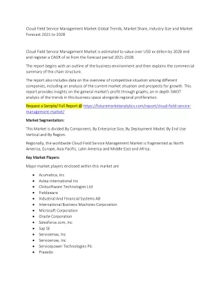cloud field service management market global