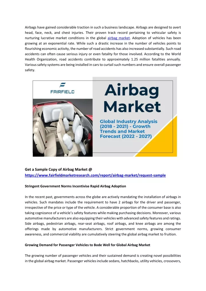 airbags have gained considerable traction in such