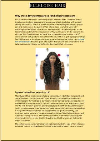 why these days women are so fond of hair