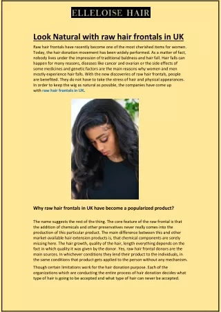 look natural with raw hair frontals in uk