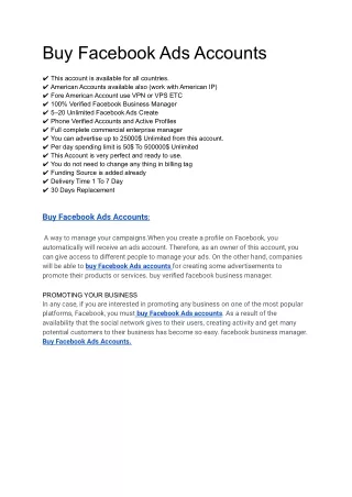 Buy Facebook Ads Accounts  Rayhan