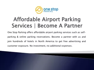 affordable airport parking services become a partner