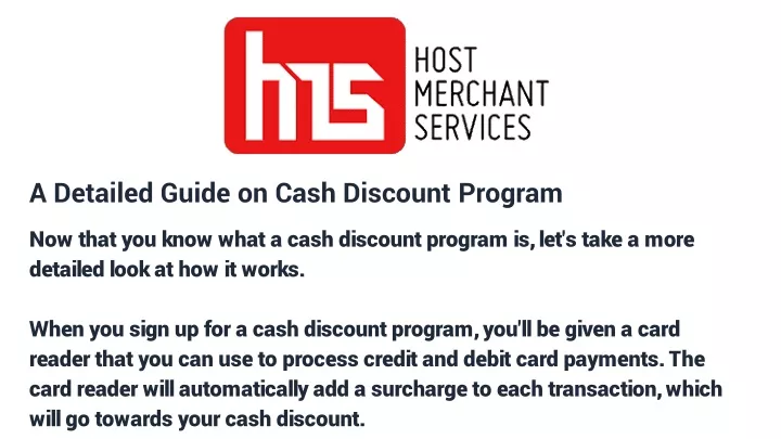 a detailed guide on cash discount program