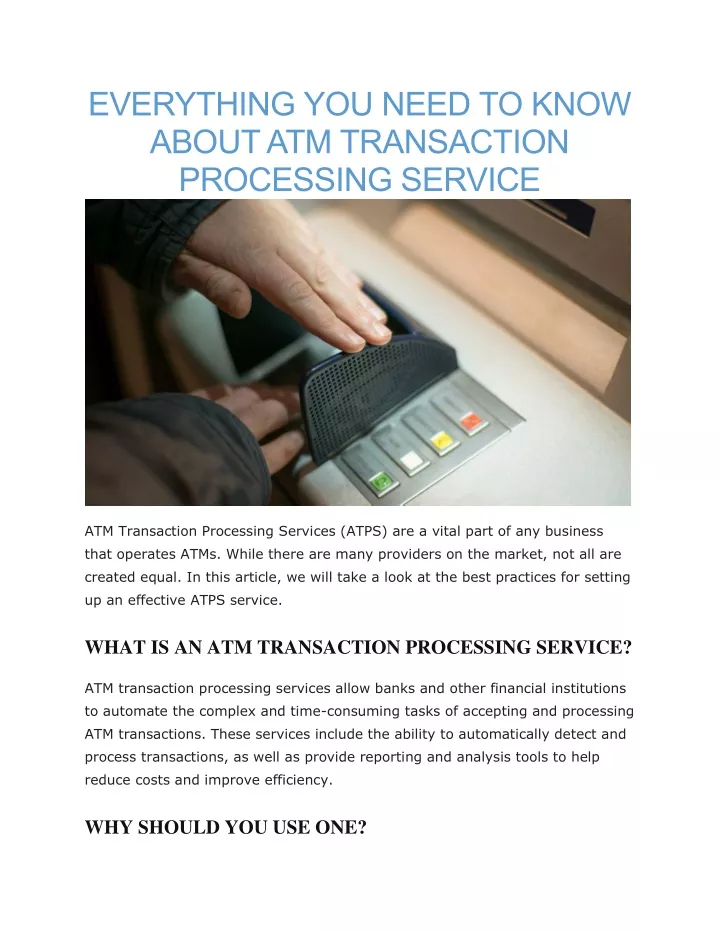 everything you need to know about atm transaction