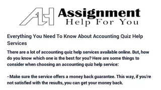 everything you need to know about accounting quiz help services