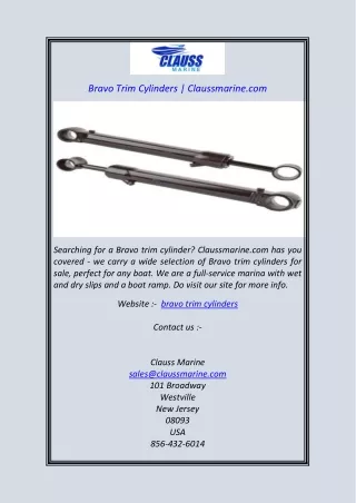 bravo trim cylinders claussmarine com