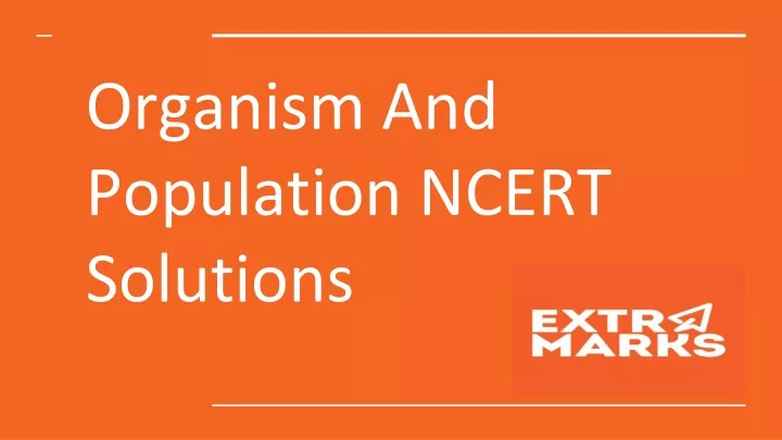 organism and population ncert solutions