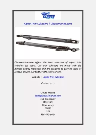 alpha trim cylinders claussmarine com