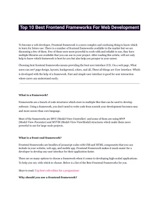 top 10 best frontend frameworks