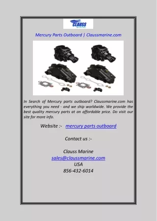 mercury parts outboard claussmarine com