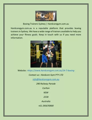 boxing trainers sydney hardcoregym com au