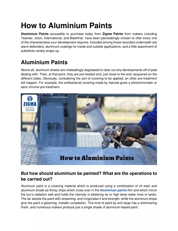 how to aluminium paints