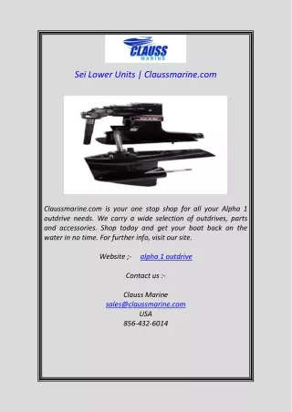 sei lower units claussmarine com