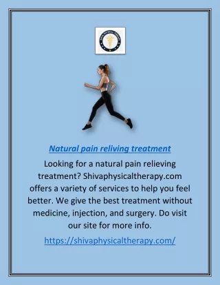 Natural Pain Reliving Treatment | Shivaphysicaltherapy.com