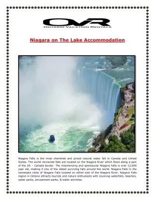 Niagara on The Lake Accommodation