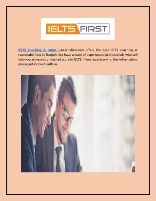 Ielts Coaching In Dubai  Ae.ieltsfirst.com