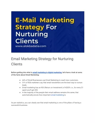 Email Marketing Strategy for Nurturing Clients