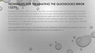 techniques for terminating the quickbooks error 15270