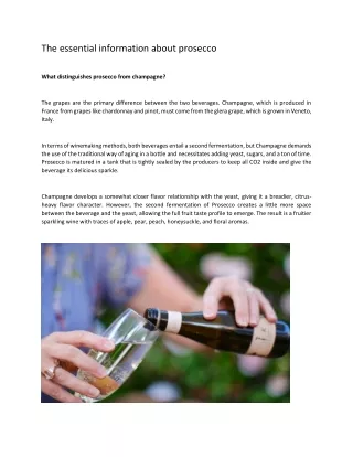the essential information about prosecco