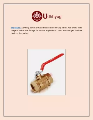 Drp Valves  Udhhyog.com