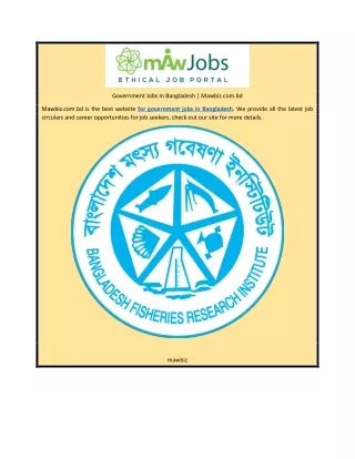 Government Jobs In Bangladesh
