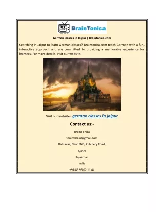 German Classes In Jaipur | Braintonica.com