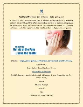 root canal treatment cost in bhopal smile gallery