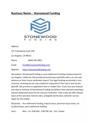 business name stonewood funding