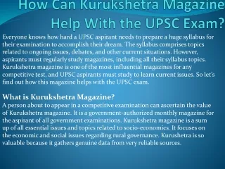 how can kurukshetra magazine help with the upsc exam