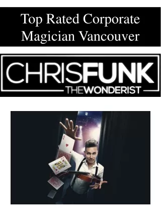 Top Rated Corporate Magician Vancouver