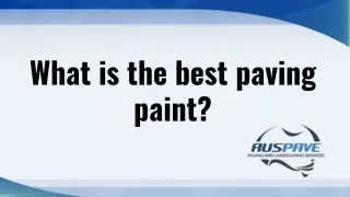 What is the best paving paint