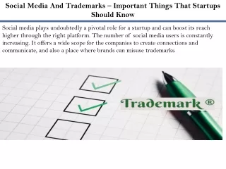 social media and trademarks important things that