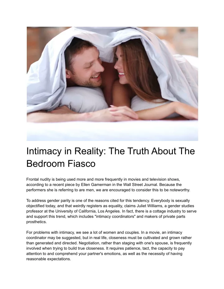 intimacy in reality the truth about the bedroom
