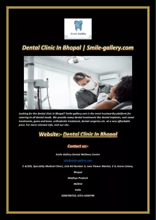 looking for the dental clinic in bhopal smile
