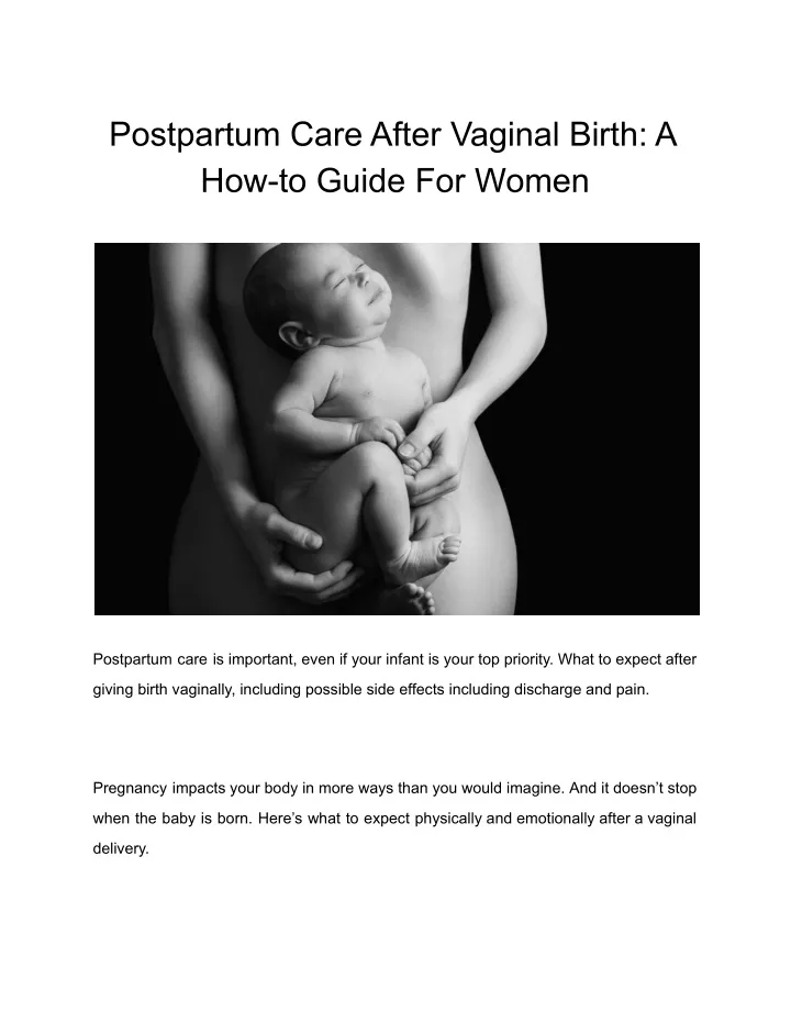 postpartum care after vaginal birth