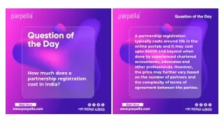 a partnership registration typically costs around