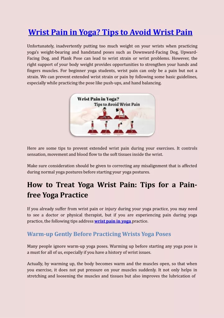 wrist pain in yoga tips to avoid wrist pain