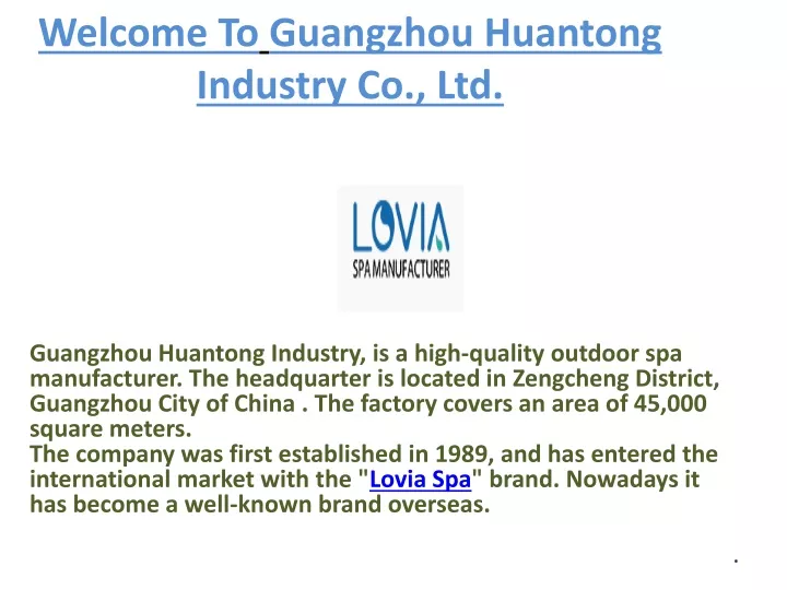 welcome to guangzhou huantong industry co ltd