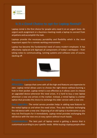is it a good choice to opt for laptop rental