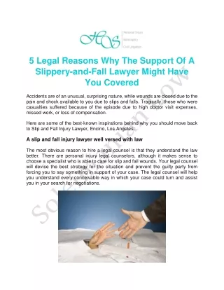 5 legal reasons why the support of a slippery