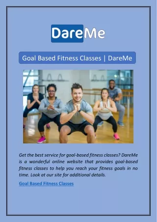 Goal Based Fitness Classes | DareMe