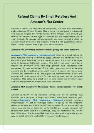 refund claims by small retailers and amazon