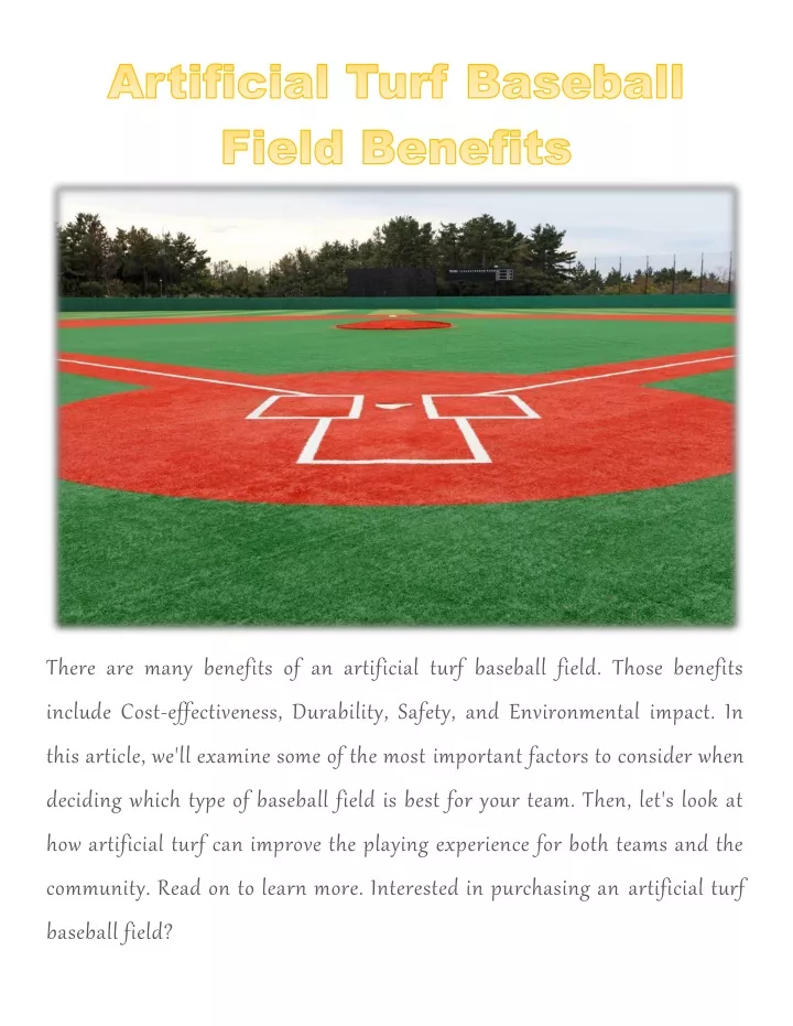 there are many benefits of an artificial turf