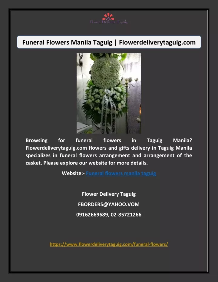 funeral flowers manila taguig