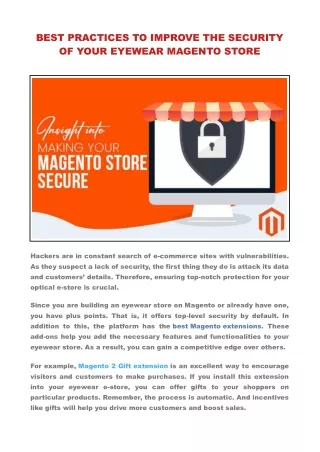 best practices to improve the security of your