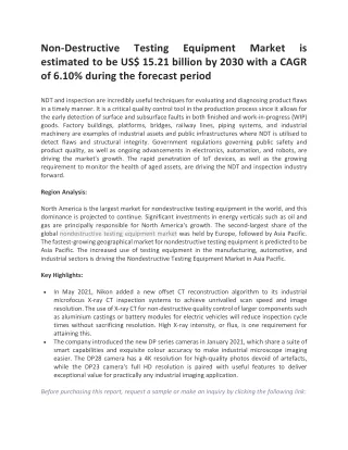 non destructive estimated to be us 15 21 billion